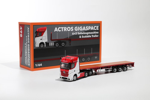 MERCEDES-BENZ ACTROS 6X2 & SCALABLE TRAILER - RED