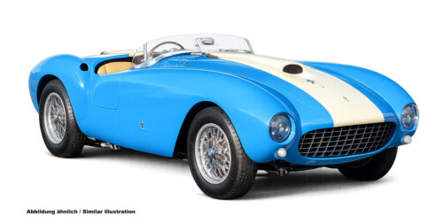 FERRARI 375 MM SPIDER, BLUE WITH WHITE STRIPE, 1000 KM BUONE AIRES