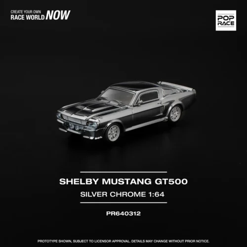 SHELBY MUSTANG GT500 SILVER CHROME
