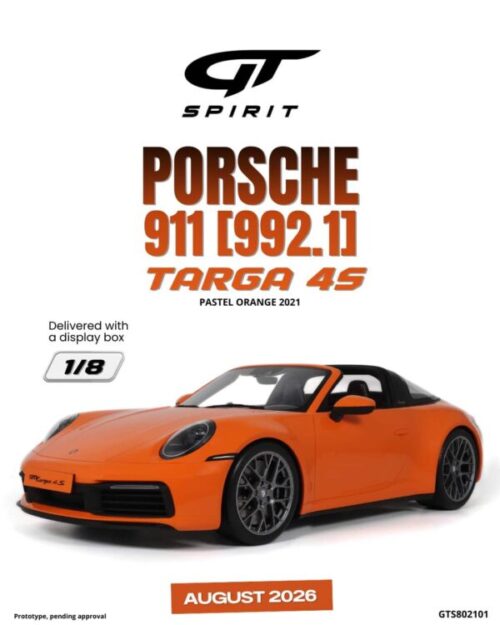 PORSCHE 911 (992.1) TARGA 4S PASTEL ORANGE 2021 - 1:8